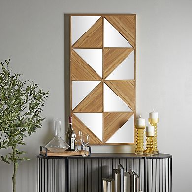 Stella & Eve Wood Triangle Mirrored Wall Decor