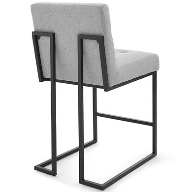 Modway Privy Black Stainless Steel Upholstered Fabric Counter Stool