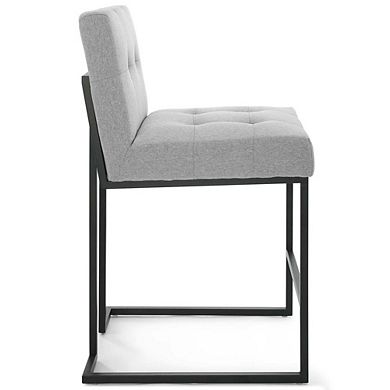 Modway Privy Black Stainless Steel Upholstered Fabric Counter Stool