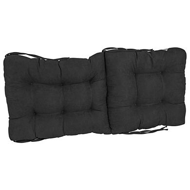 Blazing Needles 18-inch by 38-inch Solid Microsuede Tufted Chair Cushion