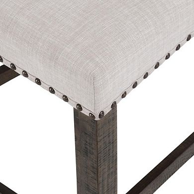 Jofran Slatback Upholstered Counter Stool (Set of 2)