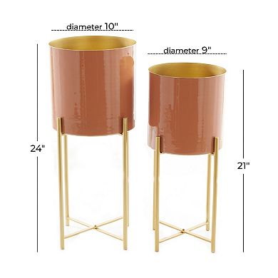 CosmoLiving by Cosmopolitan Cylinder Planter Floor Decor 2-piece Set