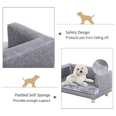 Dog Couch Pet Sofa Bed For Small Dogs Cats With Cushion, Gray