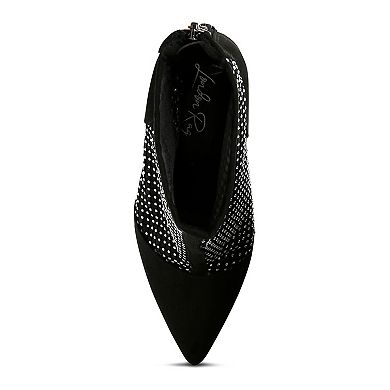 London Rag Women's Jazz Mesh Diamante Boots