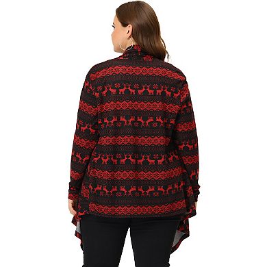 Women's Plus Size Winter Outerwear Asymmetrical Knitwear Sweater Cardigan