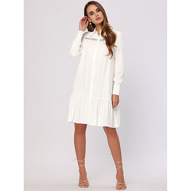 Shirtdress for Women's Button Front Shirt Dress with Belt