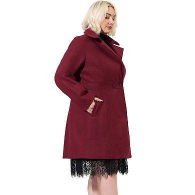 Women's Plus Size Outerwear Cinched Waist Winter Long Coat