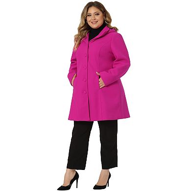 Women's Plus Size Fashion Hooded Outerwear Winter Overcoat