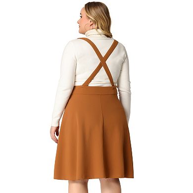 Women's Plus Size Detachable Strap A-Line Suspender Skirt