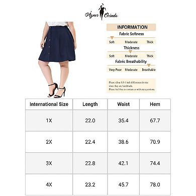 Women's Plus Size Skirt Casual a Line Elastic Waist Flare Skirts