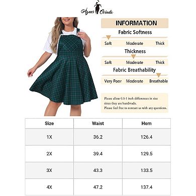 Plus Size Casual Overall For Women Pinafore Dress Adjustable Straps A Line Swing Short Dress