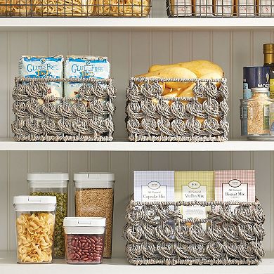 mDesign Woven Seagrass Kitchen Pantry Storage Basket, 6 Pack