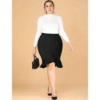 Women's Plus Halloween Party Ruffle Cocktail Glitter Skirts