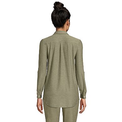 Women's Lands' End Long Sleeve Soft Performance Roll Tab Tunic
