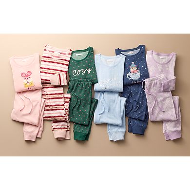 Petite LC Lauren Conrad Long Sleeve Pajama Top & Banded Bottom Pajama Pants Sleep Set