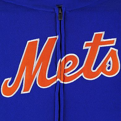 Youth Royal New York Mets Wordmark Full-Zip Fleece Hoodie
