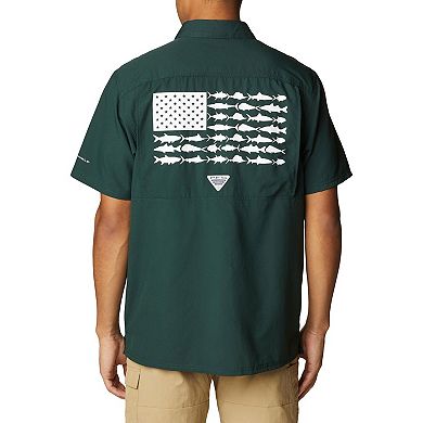 Men's Columbia PFG Green Michigan State Spartans Slack Tide Camp Button-Up Shirt