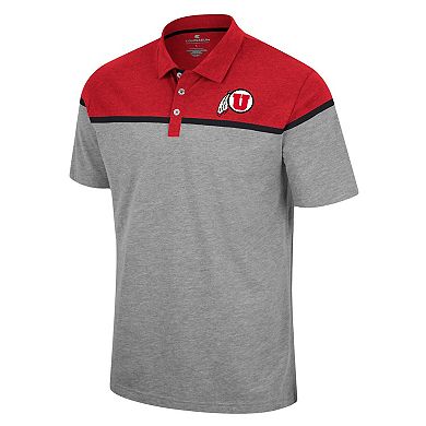 Men's Colosseum Heather Gray Utah Utes Chamberlain Polo