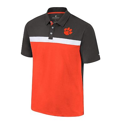Men's Colosseum Charcoal Clemson Tigers Two Yutes Polo