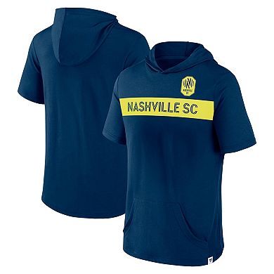 Men's Fanatics Branded Navy Nashville SC Bicycle Kick Short Sleeve Pullover Hoodie