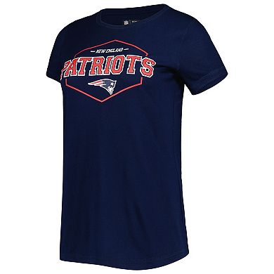Women's Concepts Sport Navy/Red New England Patriots Plus Size Badge T-Shirt & Pants Sleep Set