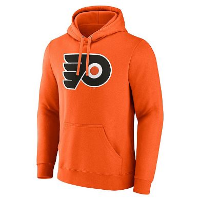 Men's Fanatics Branded Orange Philadelphia Flyers Primary Team Logo Pullover Hoodie