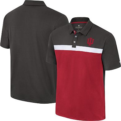 Men's Colosseum Charcoal Indiana Hoosiers Two Yutes Polo