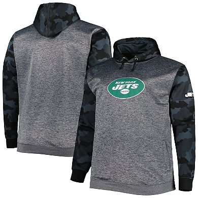 Men's Fanatics Branded Heather Charcoal New York Jets Camo Pullover Hoodie