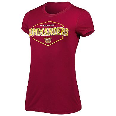 Women's Concepts Sport Burgundy/Gold Washington Commanders Plus Size Badge T-Shirt & Pants Sleep Set