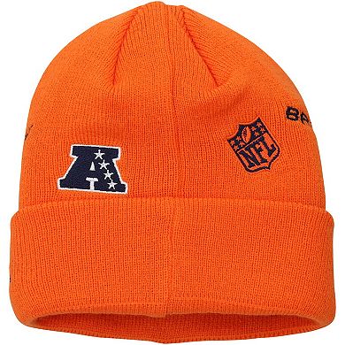 Youth New Era  Orange Denver Broncos Identity Cuffed Knit Hat