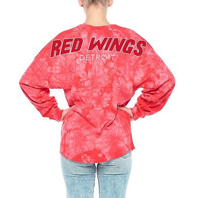 Women's Fanatics Branded Red Detroit Red Wings Crystal-Dye Long Sleeve T-Shirt