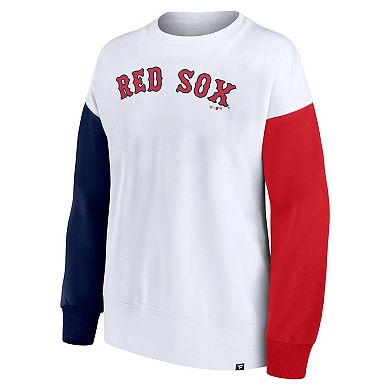 Women's Fanatics Branded White Boston Red Sox Series Pullover Sweatshirt