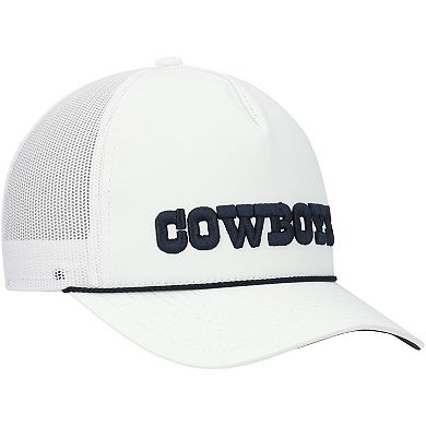 Men's HOOey White Dallas Cowboys Wordmark Rope Trucker Snapback Hat