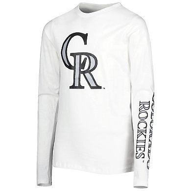 Youth Stitches Black/White Colorado Rockies Combo T-Shirt Set