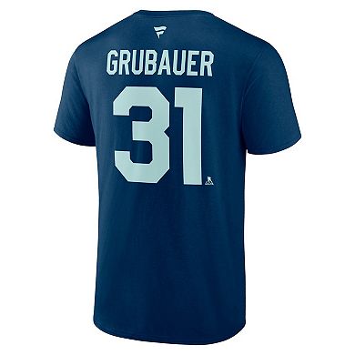 Men's Fanatics Branded Philipp Grubauer Navy Seattle Kraken Special Edition 2.0 Name & Number T-Shirt