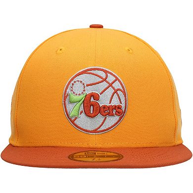 Men's New Era Gold/Rust Philadelphia 76ers 59FIFTY Fitted Hat