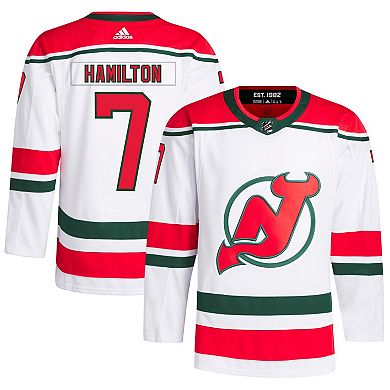Men's adidas Dougie Hamilton White New Jersey Devils 2022/23 Heritage Primegreen Authentic Pro Jersey