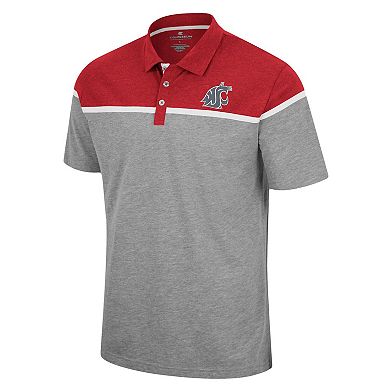 Men's Colosseum Heather Gray Washington State Cougars Chamberlain Polo