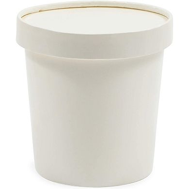 White Disposable Soup Containers with Lids for To-Go Food (16 oz, 36 Pack)