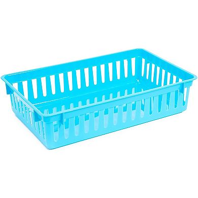 Classroom Storage Bins Baskets, Small Plastic Organizer (10.25 x 6.5 In, 8 Pack)