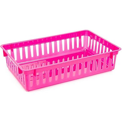 Classroom Storage Bins Baskets, Small Plastic Organizer (10.25 x 6.5 In, 8 Pack)