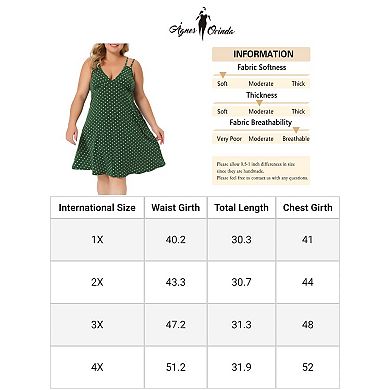 Plus Size Sleep Dress for Women Cami Deep V Knit Polka Dots Nightgown Lingerie