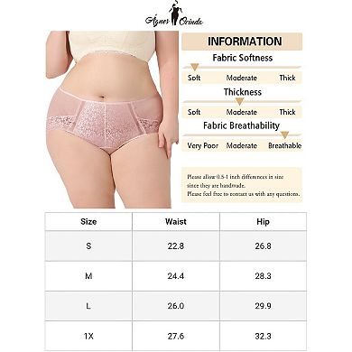 Women's Lace High Waist Solid Color Triangle Elastic Panties 1 Pack