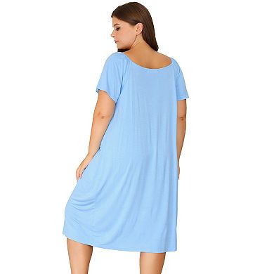 Women's Plus Size Comfort Pajamas Knit Short Sleeve Nightdress