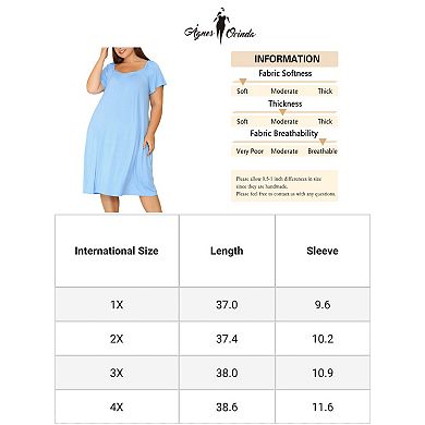 Women's Plus Size Comfort Pajamas Knit Short Sleeve Nightdress