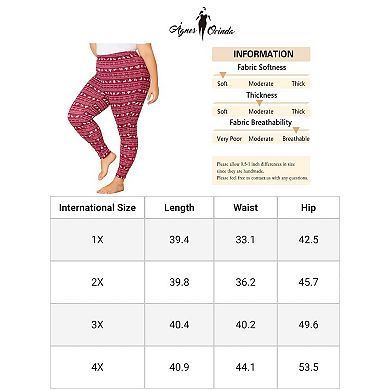 Women's Plus Size Slim Elastic Waist Full Length Leggings