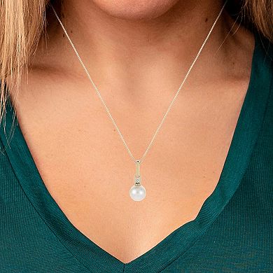 PearLustre by Imperial 14k Freshwater Cultured Pearl & Diamond Accent Pendant Necklace