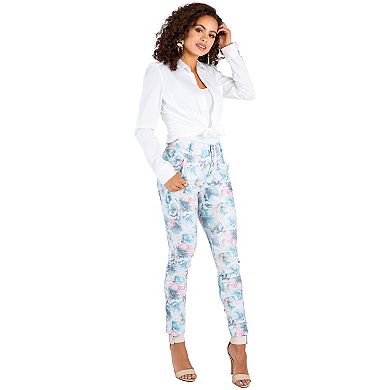 Laura Floral Printed High Waisted Cropped Pants