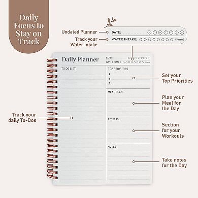 Rileys & Co Undated Planner For Women, 240 Pages To Do List Notebook