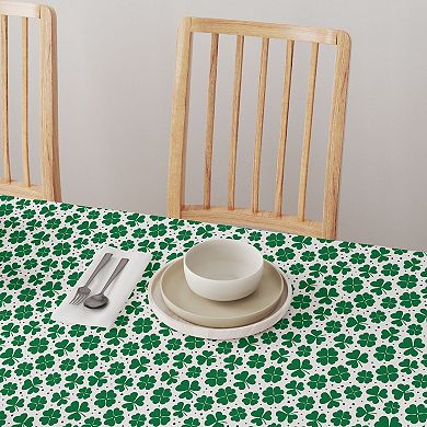 Square Tablecloth, 100% Cotton, 52x52", St. Patrick's Day Shamrock Decoration